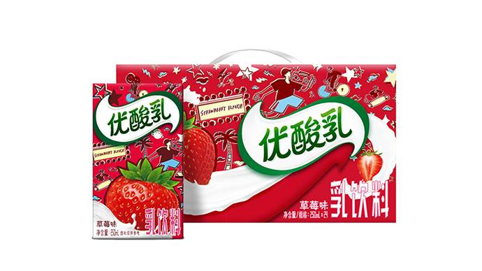 伊利草莓味优酸乳   250ml*24盒/箱