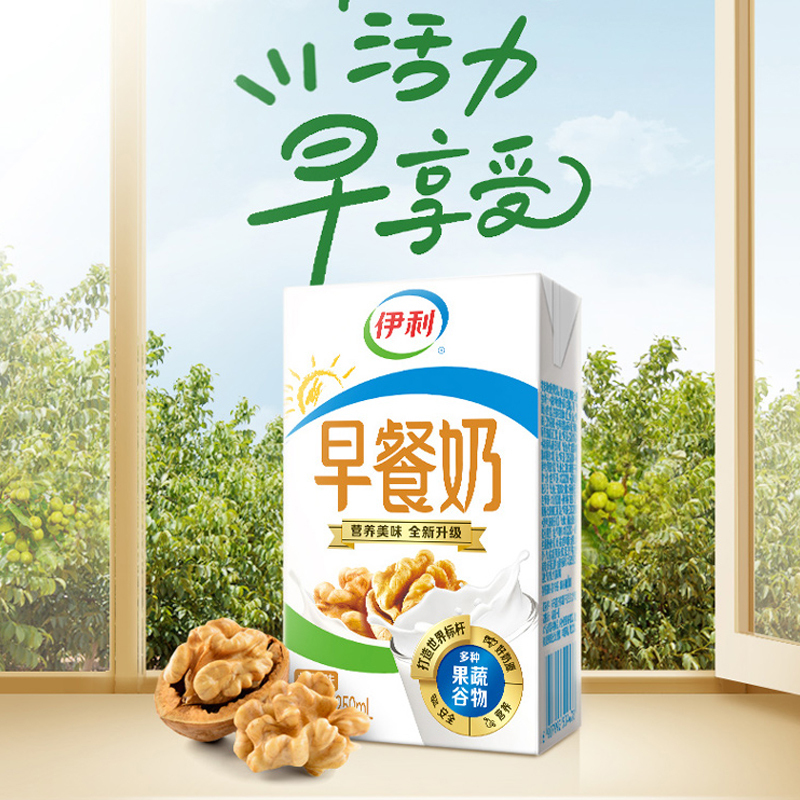 伊利早餐奶核桃味250ml*24盒/件