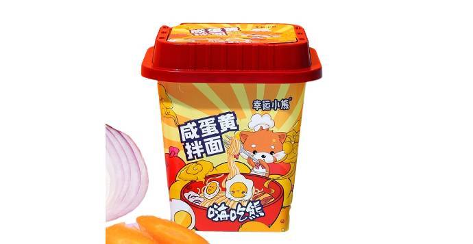 幸运小熊咸蛋黄口味速食拌面桶装  100g/桶