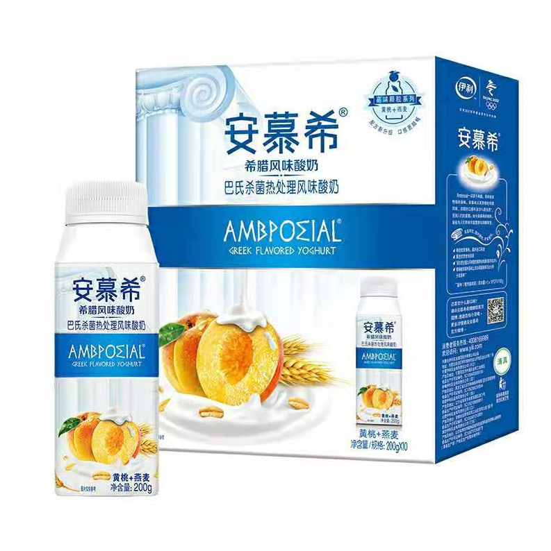 安慕希黄桃燕麦酸牛奶伊利200g*10瓶