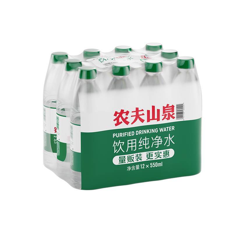 农夫山泉饮用纯净水   550mL*12瓶  绿色包装