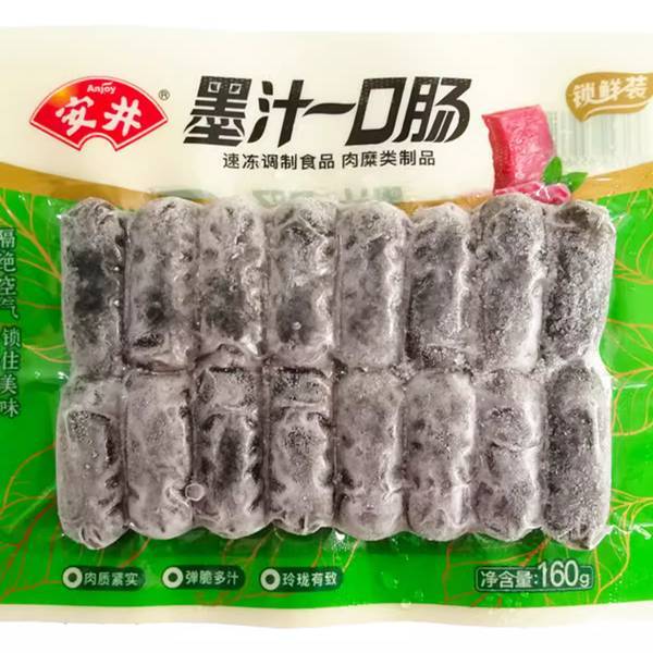 安井 墨汁一口肠锁鲜装速冻丸子 约16根  160g/包