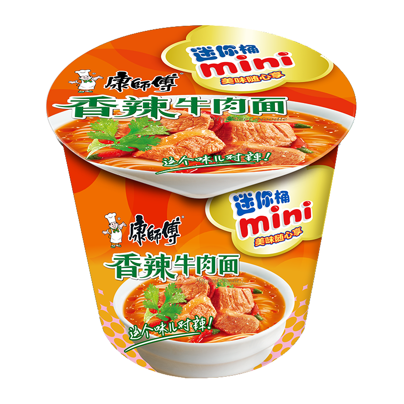 康师傅方便面mini桶迷你杯面 60g/杯 香辣牛肉味