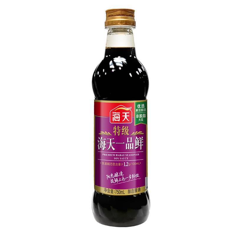 海天特级一品鲜酱油   750ml瓶  （PET）