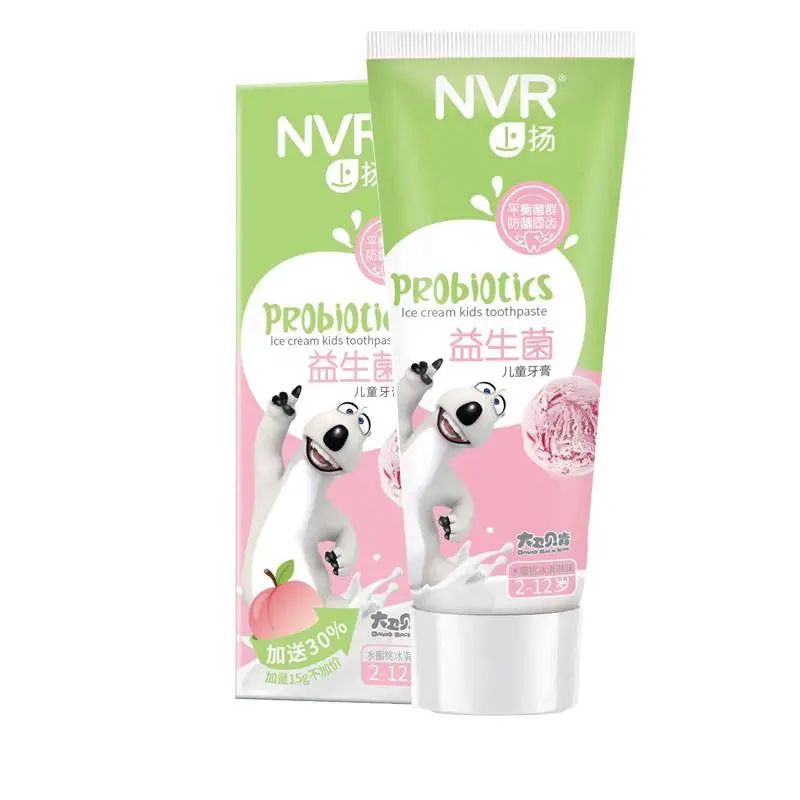 上扬益生菌儿童牙膏 冰淇淋水蜜桃  60g/支
