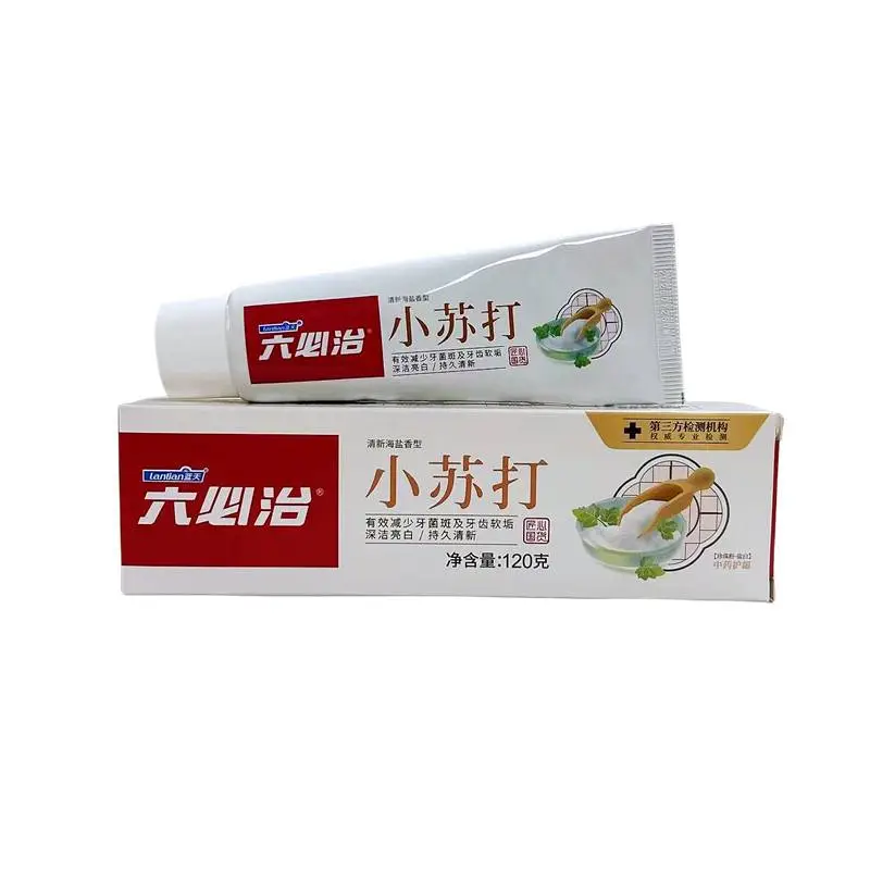 蓝天六必治小苏打盐白牙膏  120克/支  清新海盐深洁亮白强根健齿