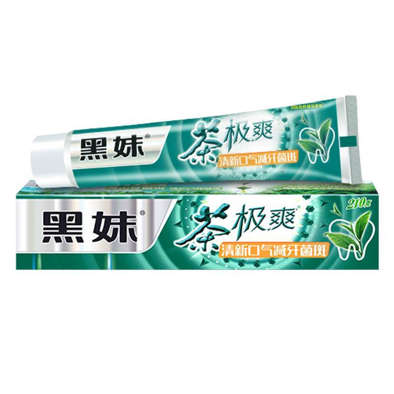黑妹茶极爽牙膏清新口气国货牙膏  210g/支