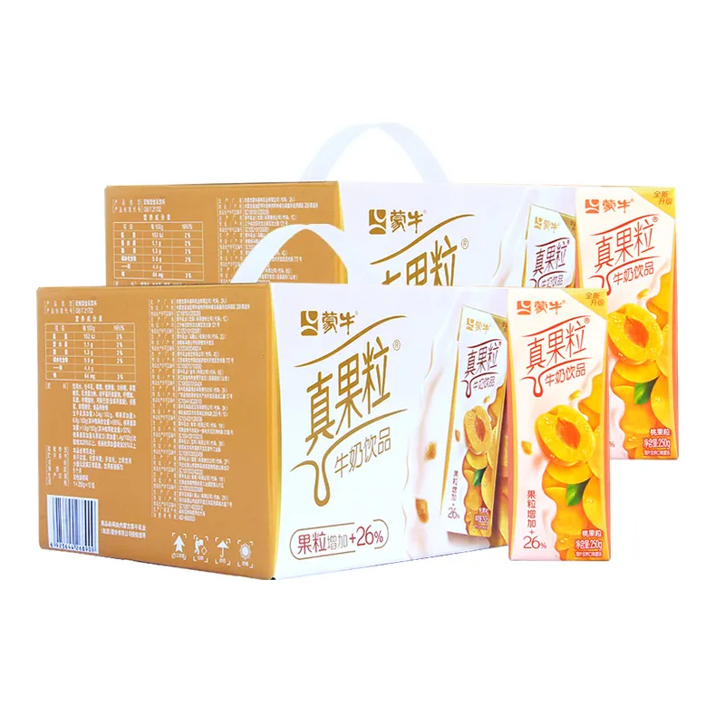 蒙牛真果粒黄桃味 250g*12盒/ 件