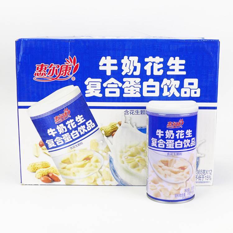 惠尔康牛奶花生花生牛奶饮品365克*12罐/箱