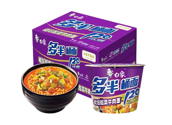 白象多半牌方便面泡面汤面桶老坛酸菜   132g/桶