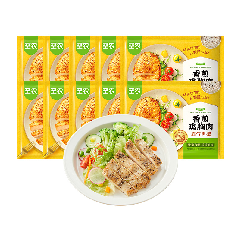 圣农香煎鸡胸肉霸气黑椒味   100g/包 