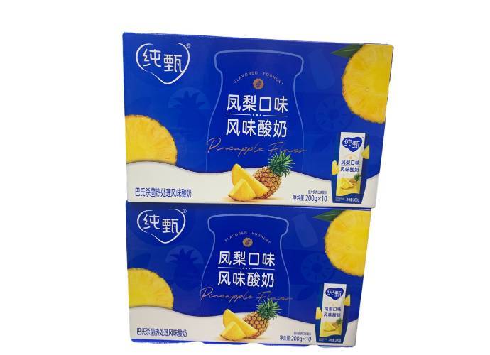 特价蒙牛纯甄凤梨味果粒风味酸奶   200g×10盒 整箱