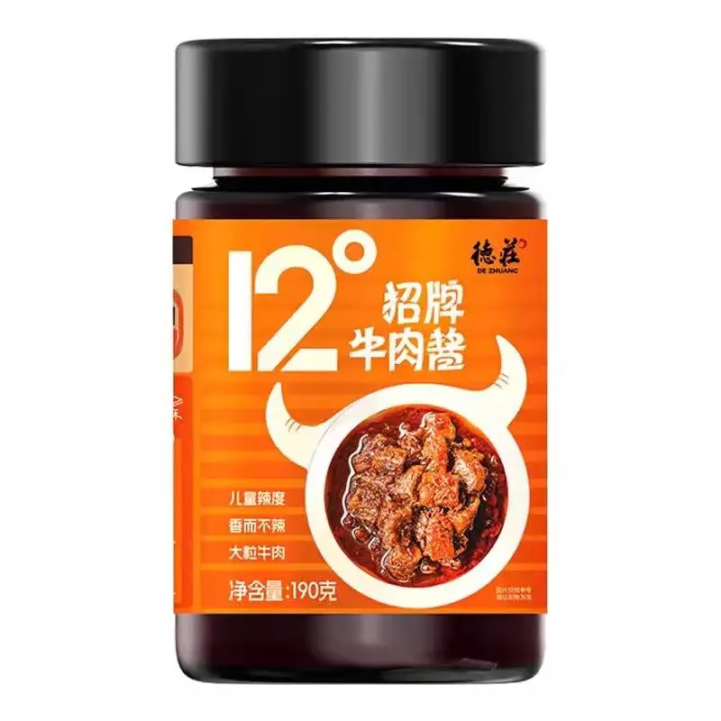 德庄招牌牛肉酱12度辣微辣  190g/瓶   