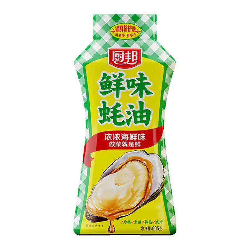 厨邦鲜味蚝油挤挤装    605g/瓶   增香提鲜炒菜火锅烧烤浓浓蚝鲜味