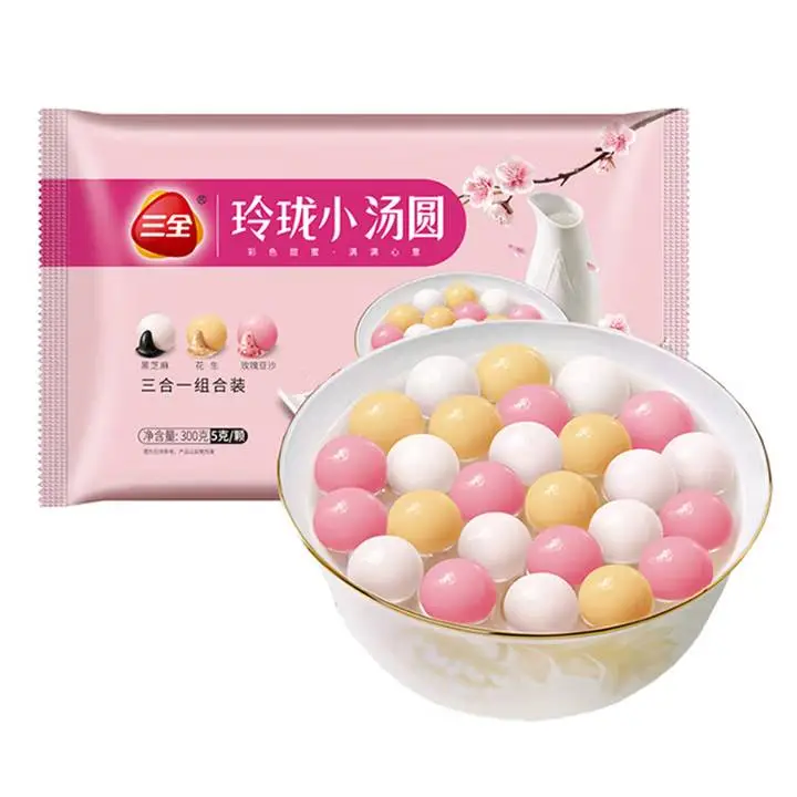 三全3合1汤圆黑芝麻花生玫瑰豆沙300g 1/袋