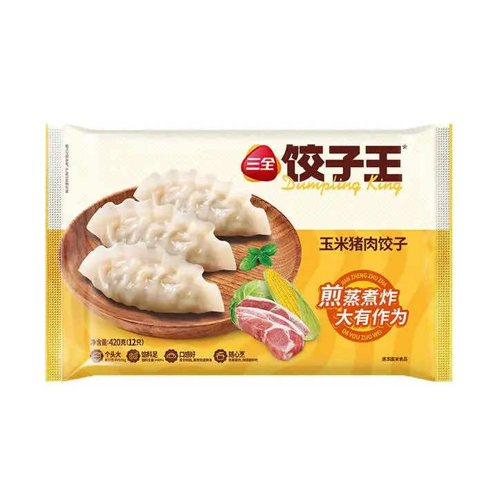 三全猪肉玉米饺子王420g 1/袋
