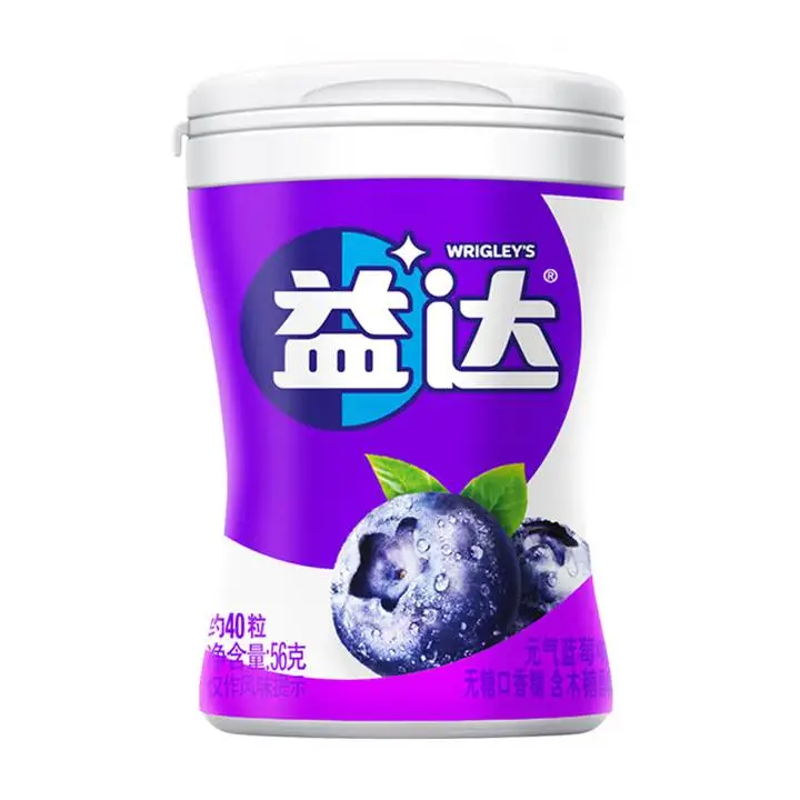 益达口香糖蓝莓味40粒56g 1/瓶