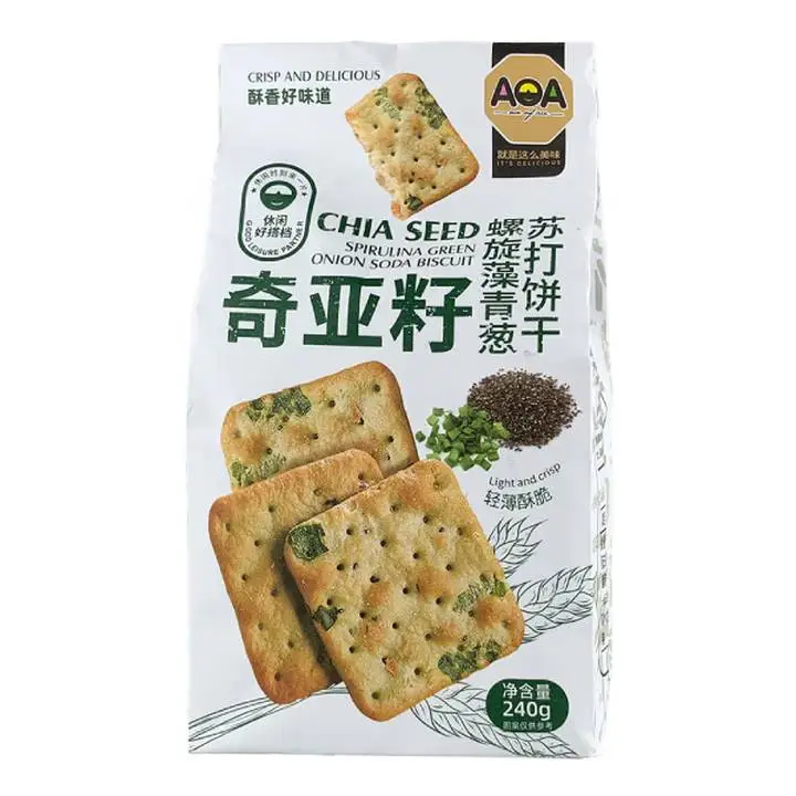 AOA奇亚籽螺旋藻青葱苏打饼干240g 1/包