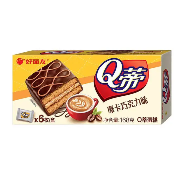 好丽友Q蒂6枚摩卡蛋糕168g 1/盒