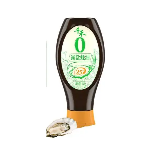 千禾蚝油0添加减盐25%蚝油挤挤装   555g/瓶   