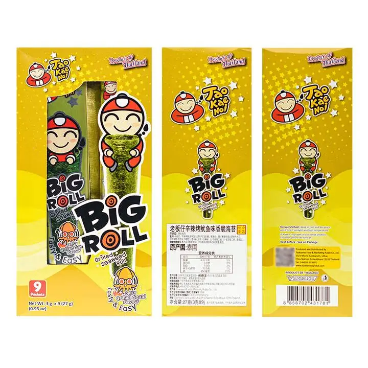 老板仔香脆海苔辛辣烤鱿鱼味(盒装)27g 1/盒