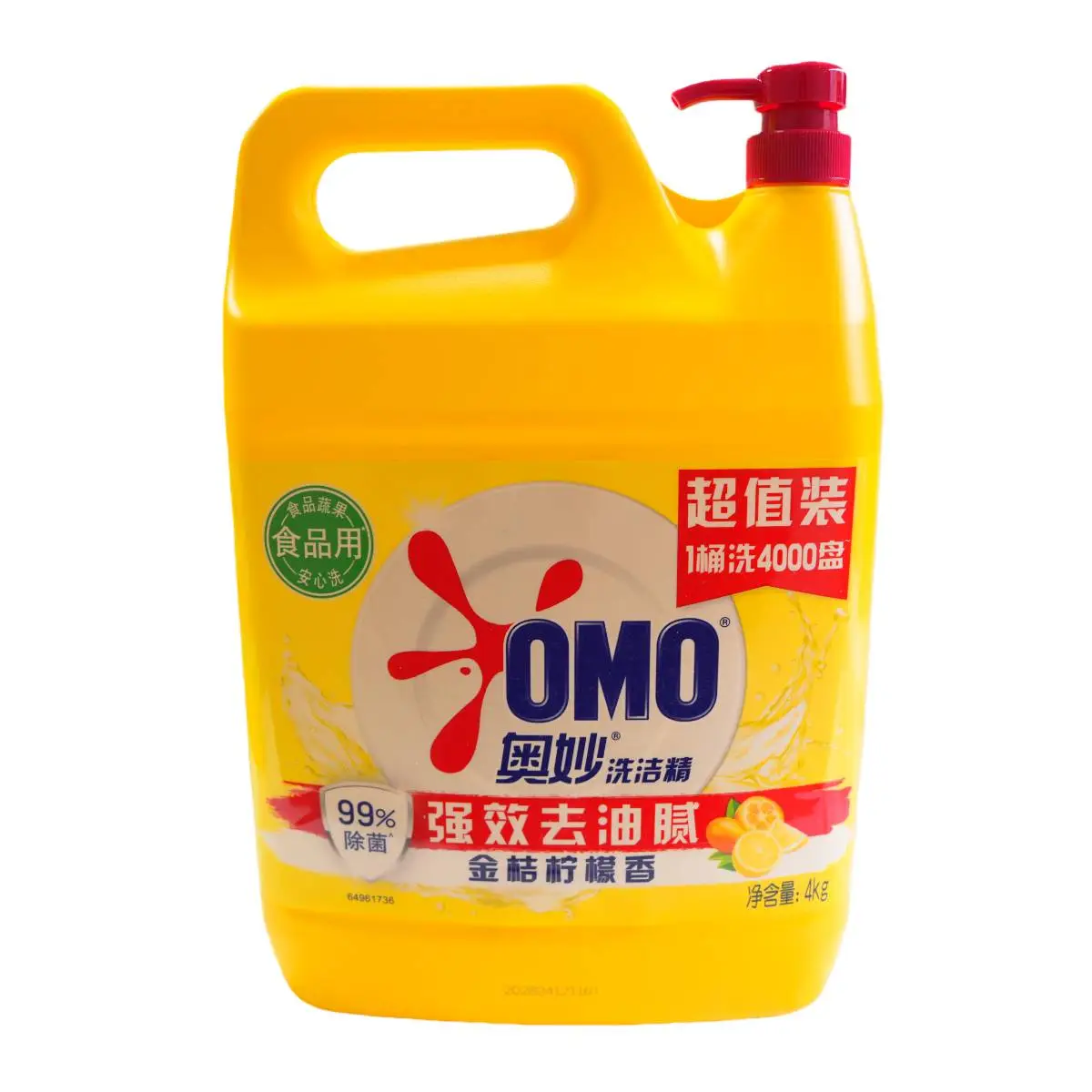 奥妙黄桶洗洁精柠檬香型4X4KG 1/瓶