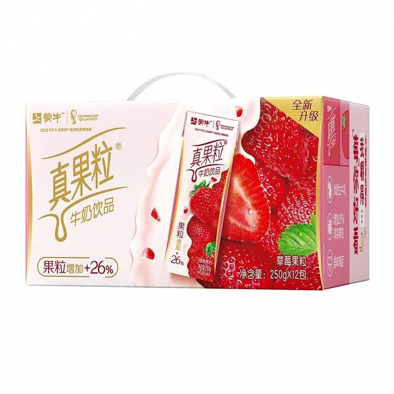蒙牛真果粒奶昔草莓味250g*12包 1/箱