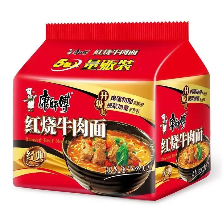 康师傅经典红烧牛肉面105g*5 1/袋