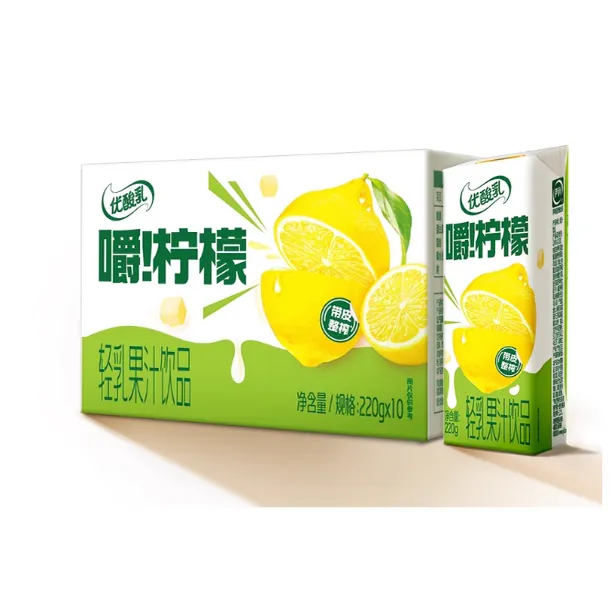 伊利优酸乳嚼柠檬轻乳果汁饮品    240g*10盒/件