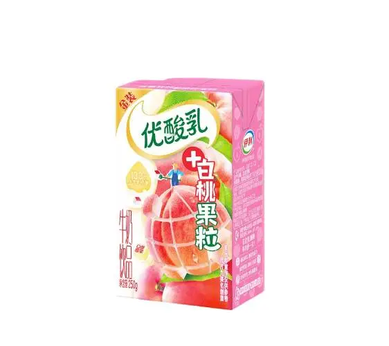伊利优酸乳牛奶饮品白桃果粒   250g/瓶