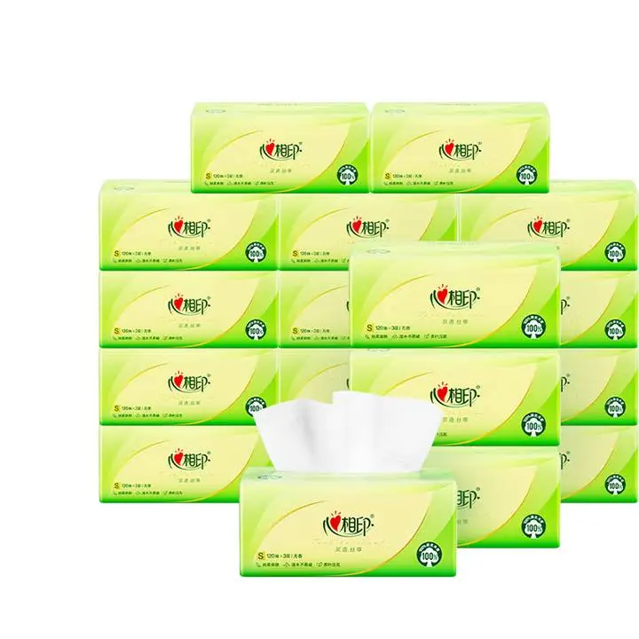 心相印茶语丝享系列130抽三层压花塑装纸面巾（10包装） 1/袋