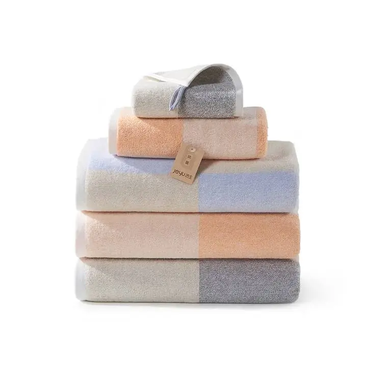 洁玉棋盘格抗菌浴巾 1/条