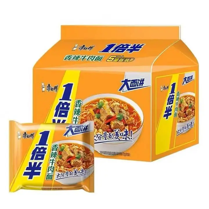 康师傅一倍半香辣牛肉面141g*5包 1/袋