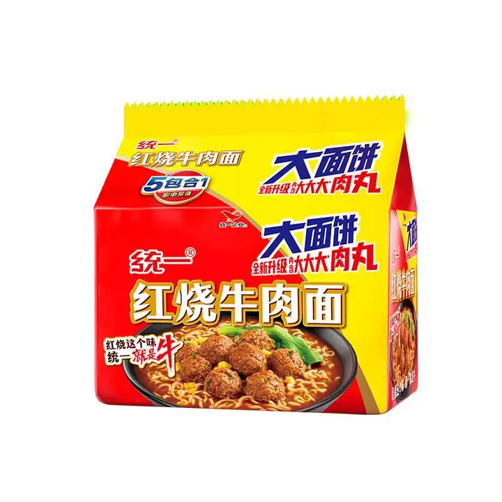 统一五连包大袋面红烧牛肉味130g*5包 1/袋