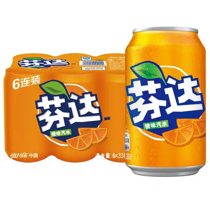 芬达橙汁拉罐330ML*6罐 1/组