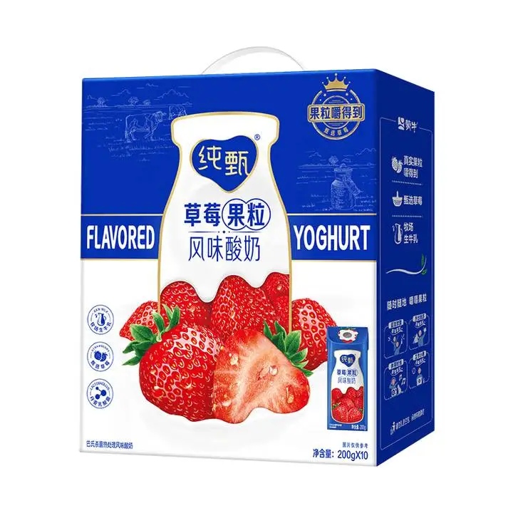 蒙牛纯甄草莓果粒风味酸奶   200g×10盒 1/件