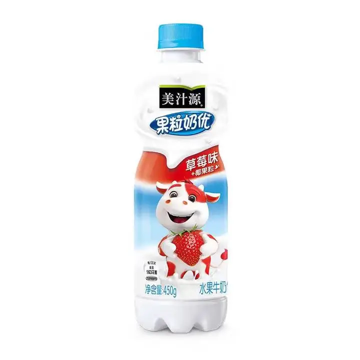 美汁源果粒奶优草莓味水果牛奶饮料450g 1/瓶