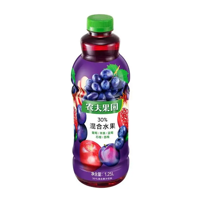 农夫果园450ml混合水果葡萄苹果蓝莓石榴西梅味 1/瓶