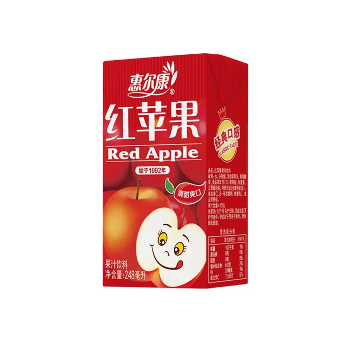 惠尔康红苹果饮料怀旧饮料248ml 1/盒
