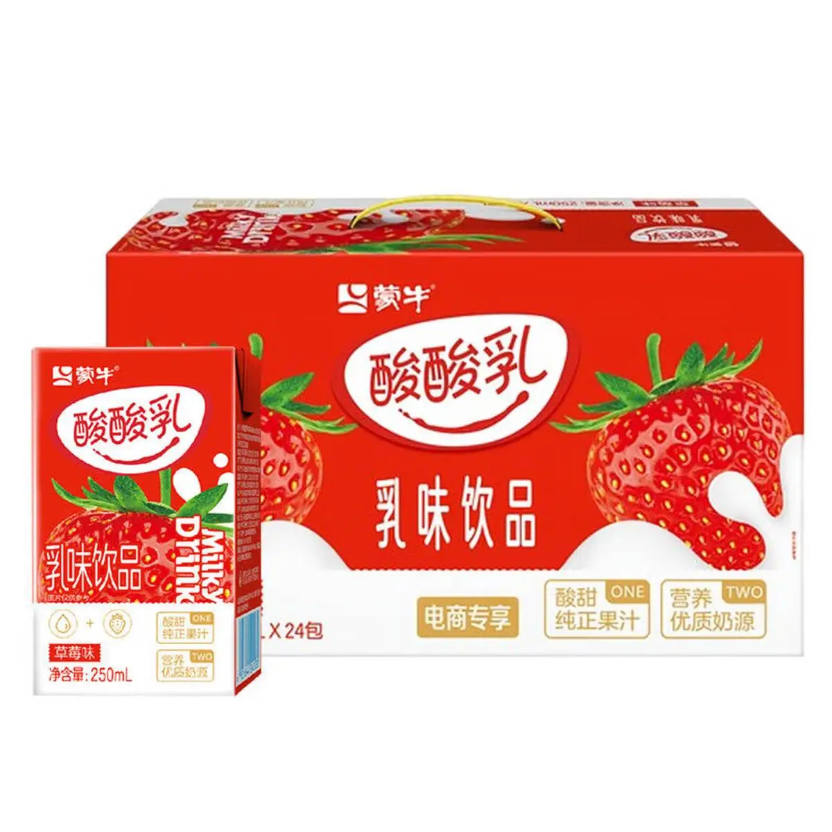 蒙牛酸酸乳草莓250mL*24盒 1/件