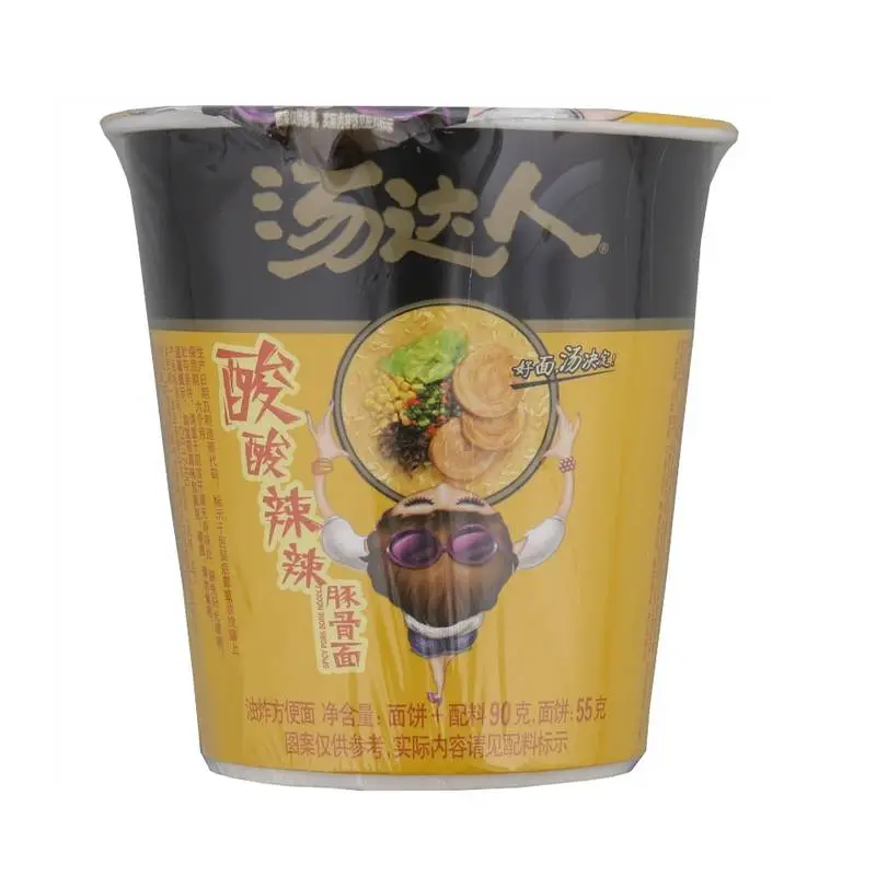 统一汤达人杯面酸酸辣辣(黄)90g 1/桶