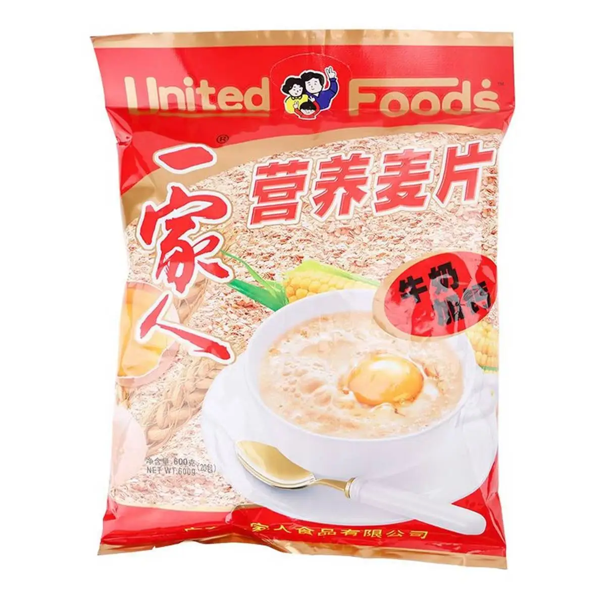 一家人麦片即食免煮鸡蛋加牛奶营养燕麦片600g 1/袋