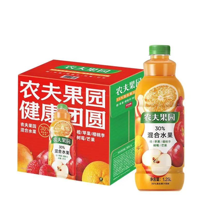 农夫果园30%混合果汁饮料橙子苹果葡萄1.25L装