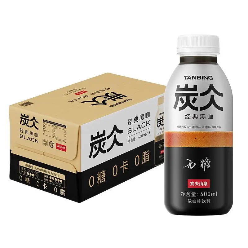 农夫山泉炭仌经典黑咖浓咖啡400ml/瓶
