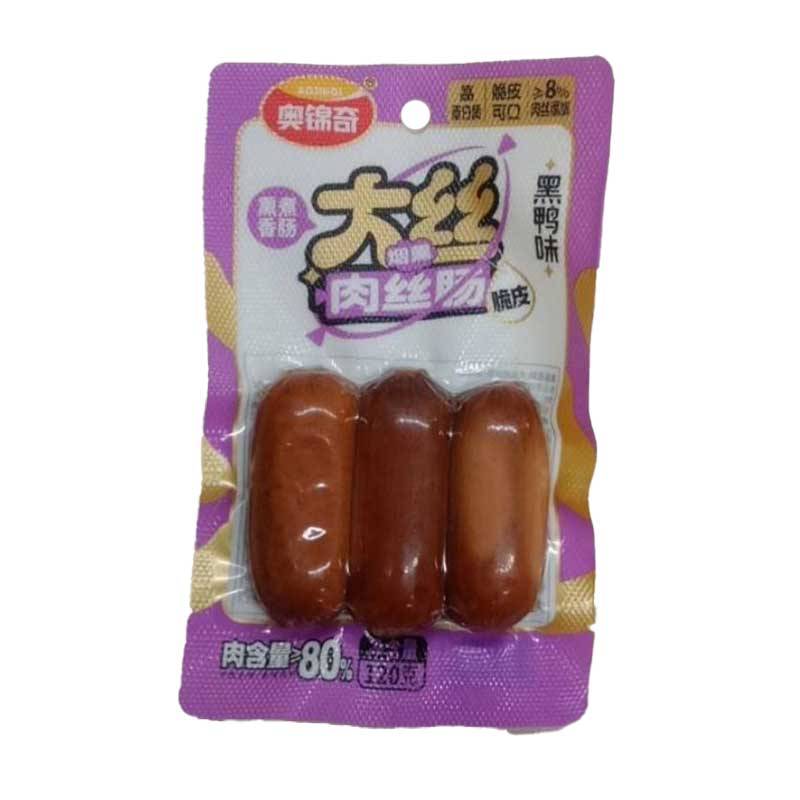 奥锦奇大丝肉丝肠（黑鸭味）120g 1/袋