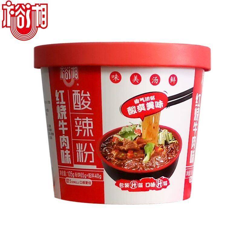 裕湘红烧牛肉味酸辣粉105g/桶