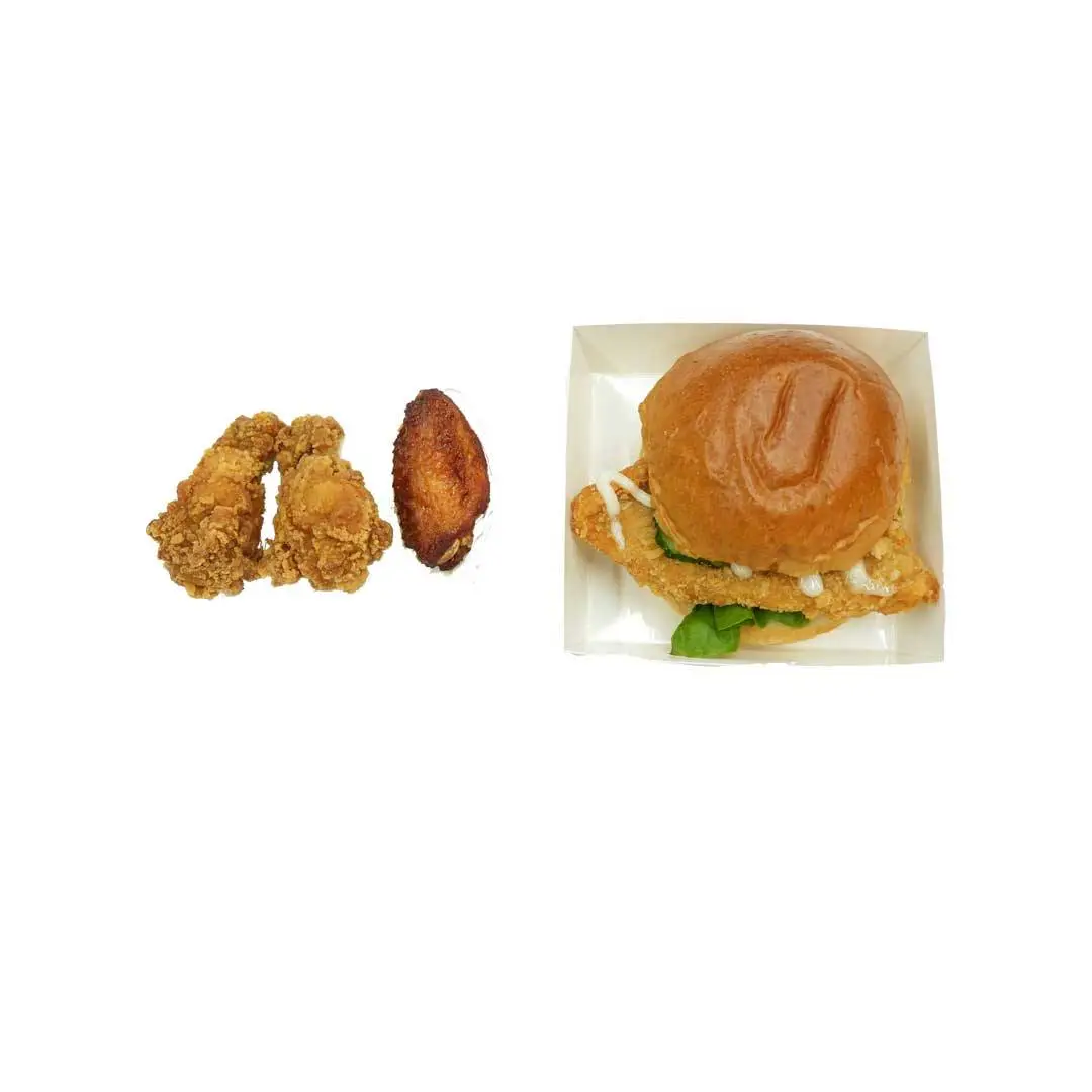 鸡排汉堡套餐【1翅中+2香辣翅根】 1/份