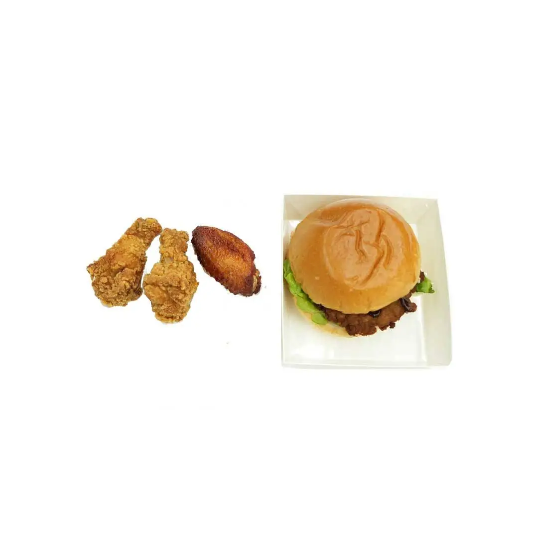 爆汁嫩牛汉堡套餐【1翅中+2香辣翅根】  1/份