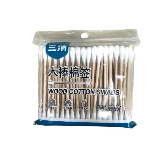 (L)三清优质木棉签100支(袋装)SQ-A042 1/包