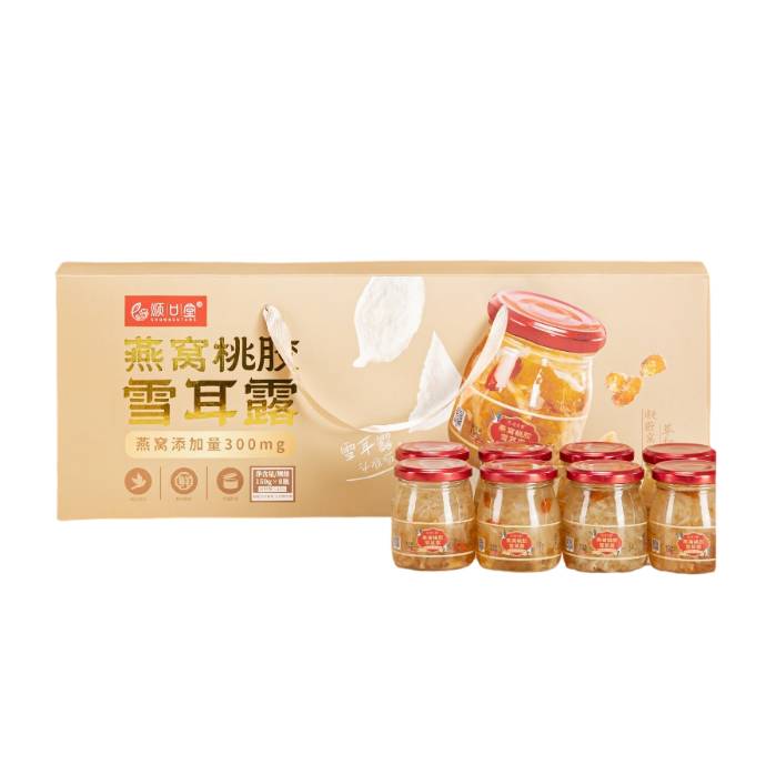 顺口堂燕窝桃胶雪耳露150g*8瓶/盒礼盒装